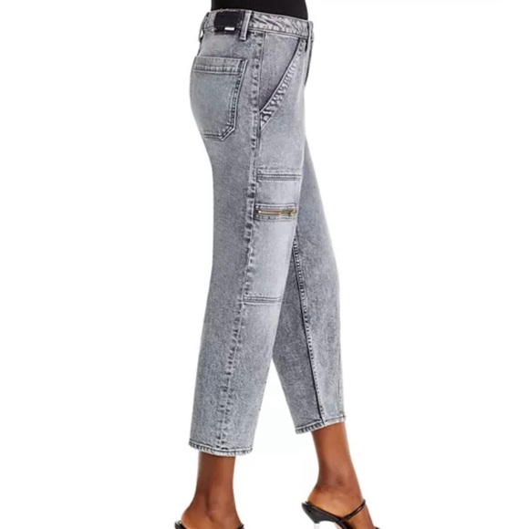 MOTHER SUPERIOR The Private Zip Pocket High Rise Cropped Wide Leg Jeans Size 28 - Picture 2 of 11